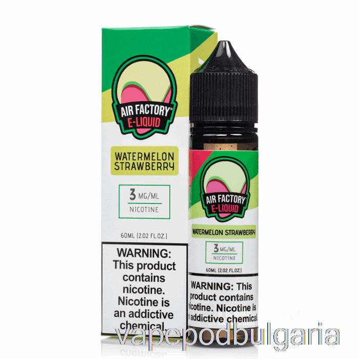 Vape 10000 Дръпки Watermelon Strawberry - Air Factory - 60ml 6mg